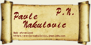 Pavle Nakulović vizit kartica